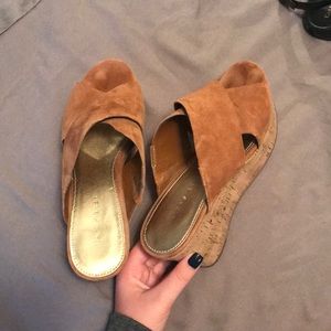 Authentic Marc Fisher brown suede wedges